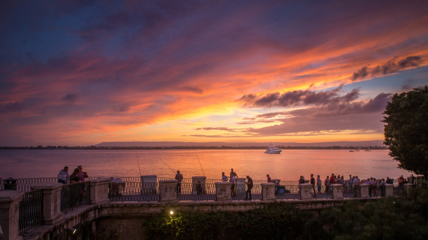 Sunset Arethusa fountain