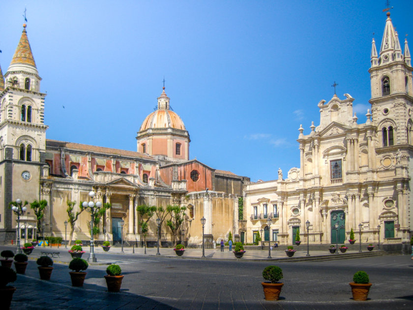 Piazza dell Duomo of Acireale town