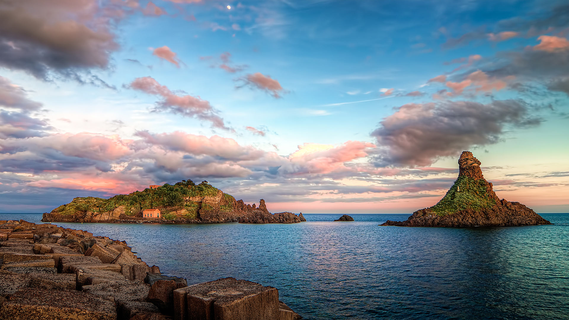 Fundo Vista Rara Da Sicília Mar Italiano Mar Da Sicília Vista