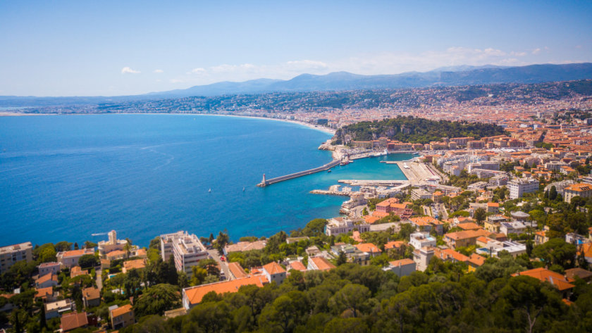 View on Nice harbor from the Mont Boron