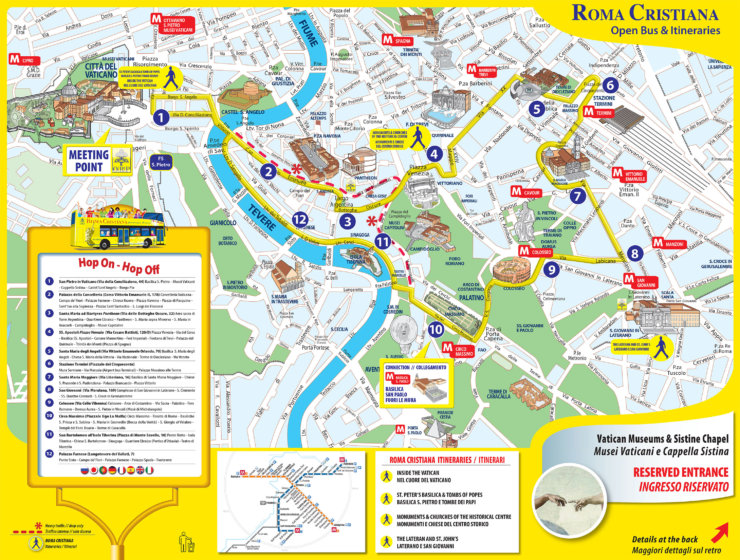 Carte touristique Rome