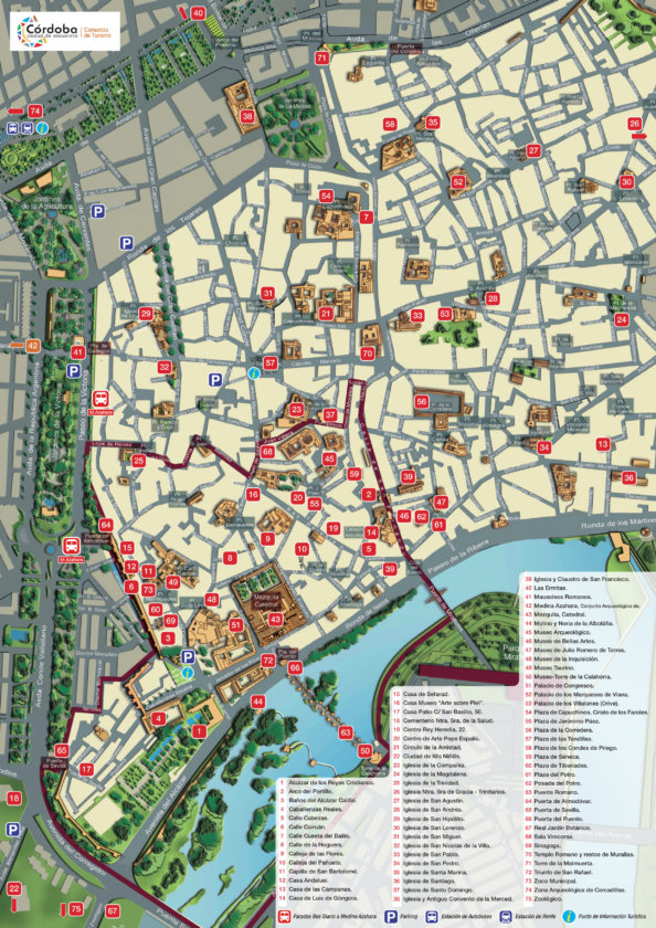 Mappa turistica di Cordoba