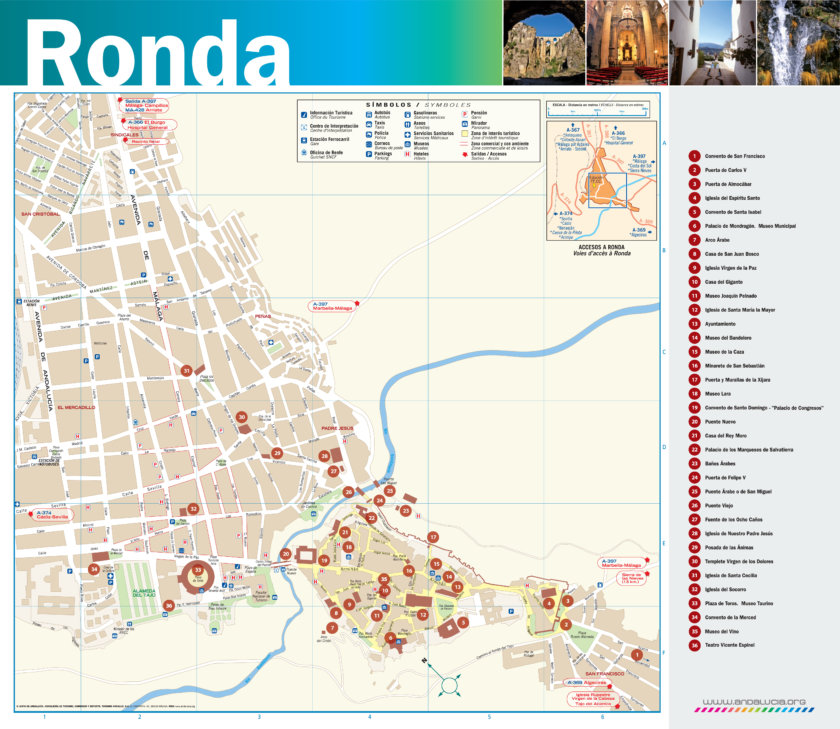 Mapa turístico de Ronda