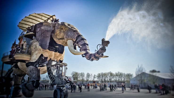 Giant elephant island of Machines