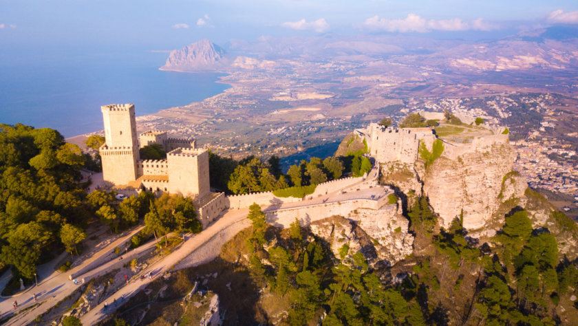 Schloss Erice, mit Blick auf Trapani