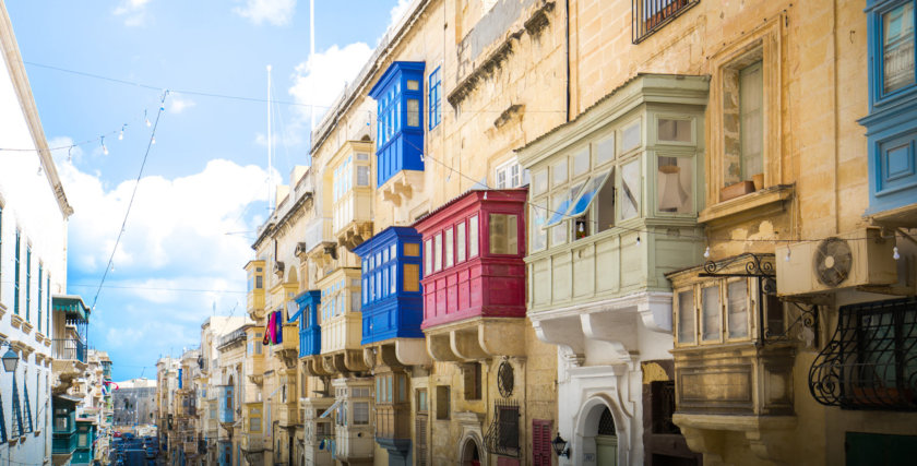 Típicas casas em Valetta