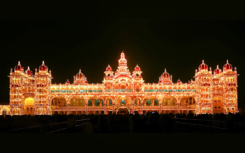 Palais de Mysore la nuit