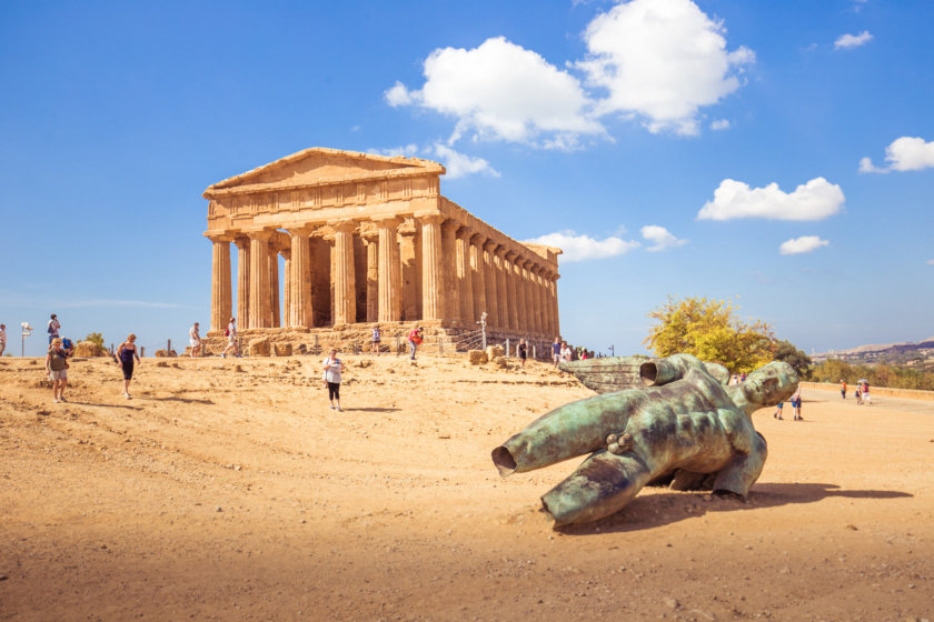 O templo da Concórdia, no Vale dos Templos em Agrigento