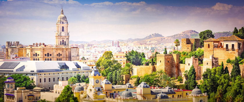 A Alcazaba e a Catedral de Málaga