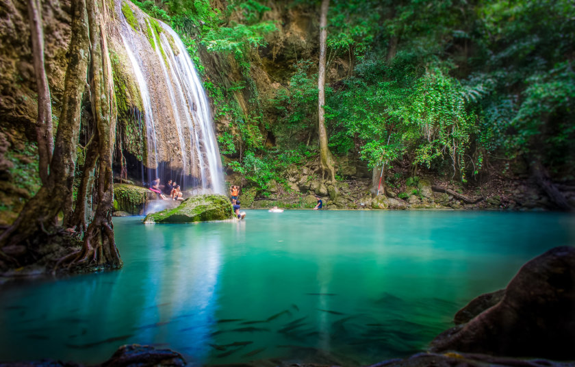 Erawan-Wasserfall, in der Umgebung von Kanchanaburi