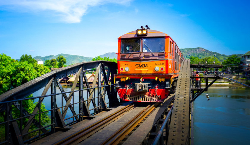 Kanchanaburi bridge over the river Kwai