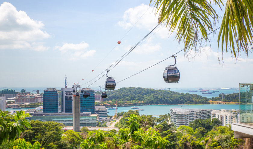téléphérique pour Sentosa