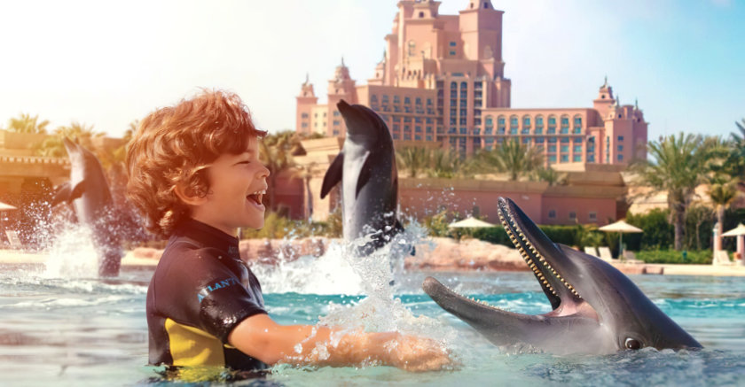 Playing and swimming with Dolphins - Atlantis Dubai