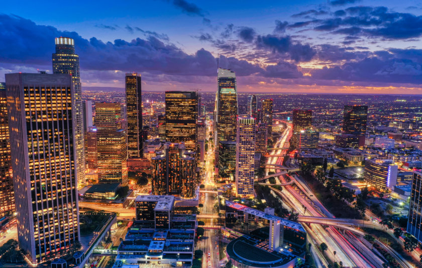 Downtown LA by night