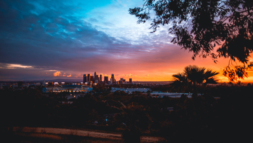 Los Angeles Stadium and downtown