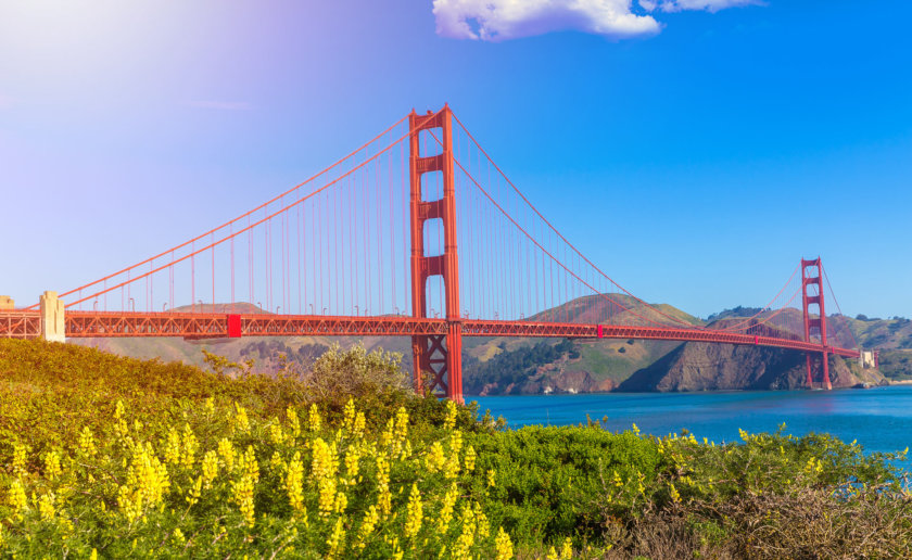 Golden Gate bridge vu du Presidio de San Francisco